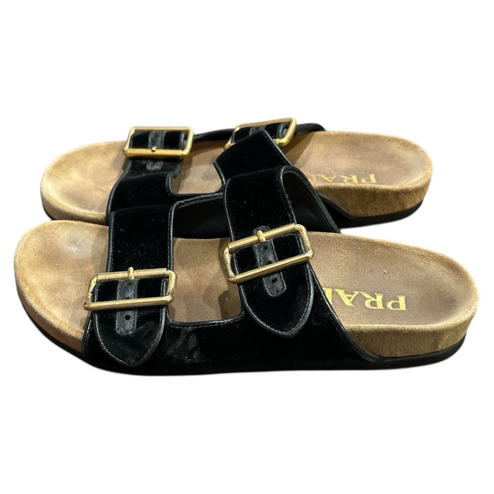 Prada Black Velvet Slip-On Women's Sandals Size 36 US 6 - Picture 3 of 6